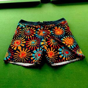 Billabong boardies blue red orange board shorts bottoms size 36 like new